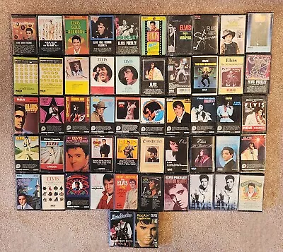 Vintage Lot Of 52 Elvis Presley Cassette Tapes With Carrying Case - Rare!! • $69.99