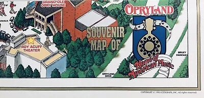 1993 Opryland USA Vintage Theme Park Souvenir Map Nashville TN • $39.95