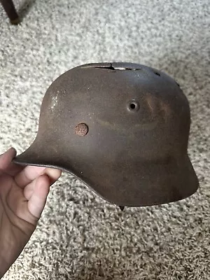 Original WWII German Helmet KIA Luftwaffe Quist M40 Unique Battle Damage • $500