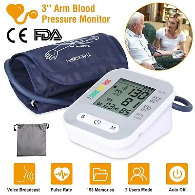 Digital Upper Arm Blood Pressure Monitor Voice Reading BP Cuff Meter Machine • $22.62