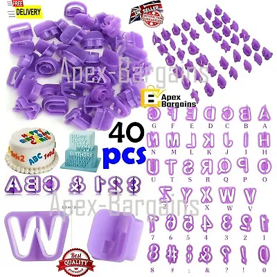 40pcs Alphabet Letter And Number Fondant Icing Cutter Mold Cake Decorating Set • £3.44