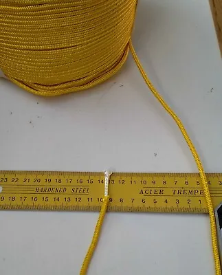 20m X 4mm YELLOW DOUBLE BRAID POLYESTER YACHT DINGHY MARINE SAILING ROPE 420kg • $20.95