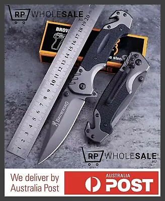 Browning Folding Knife Tactics Survival Pocket Knives Camping Hunting AU Seller • $16.35