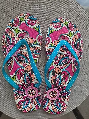 Vera Bradley Heather Flip Flops Thongs Shoes Sandals Women's Size L (8-9) • $13