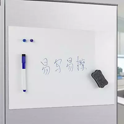 A3 A4 Soft Magnetic Whiteboard Self-Adhesive Easy Peel Sheet With Board Pen • £11.63