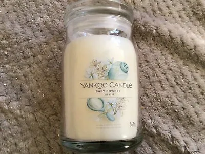 Yankee Candle Baby Powder Large 567g 2 Wick Signature Jar Candle White • £20