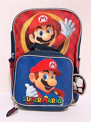 Nintendo Super Mario School 16  Backpack With Detachable Lunch Bag Kit (#555) • $24.99