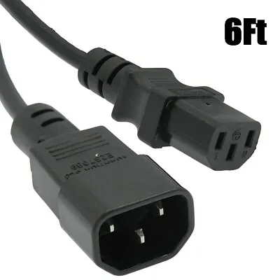 6ft 3 Prong Female To Male Power Adapter Cable/Cord IEC-320 C13 To C14 125V 10A • $12.50