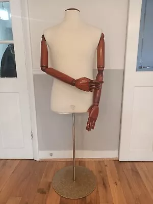 £179.99 • Buy Vendome Paris Tailor Vintage Wood Posable Arms, Male MANNEQUIN Dummy Metal Stand