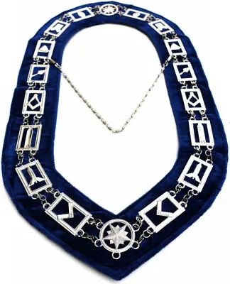 Blue Lodge Masonic Working Tools + Chain Collars With Blue Velvet Backing - Qual • $39.99