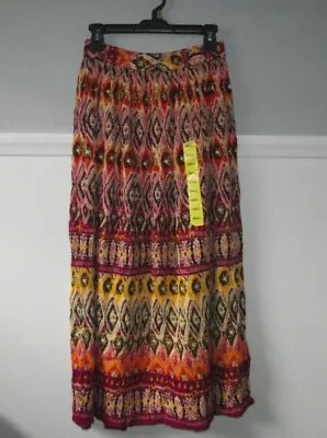 New Chaudry KC Bila Colorful Pink Orange Purple Yellow Size Small Lined Skirt • $0.99