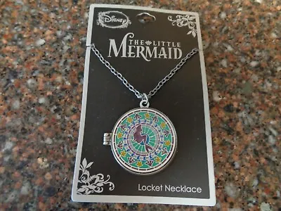 Ariel Little Mermaid Stainglass Locket Necklace Brand New Authentic Disney • $24.99