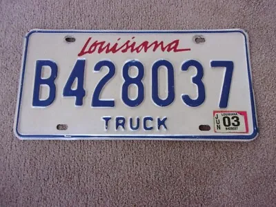 2003 LOUISIANA Truck License Plate B428037 • $5