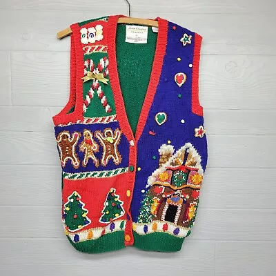 Vintage Marisa Christina  Christmas Knit Sweater Vest Womens Size Small  • $25