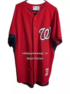 Washington Nationals Majestic Authentic Collection Cool Base Red Jersey Size 48  • $17.59