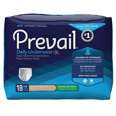 Prevail Disposable Underwear Male Large Maximum 72 Ct • $58.31