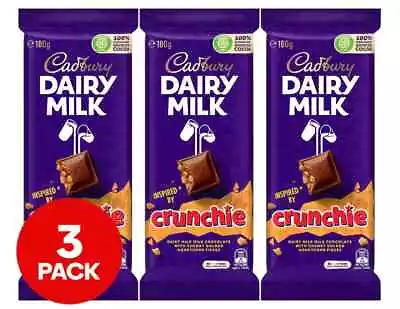 NEW 3 X Cadbury Dairy Milk Crunchie 180G • $21.99