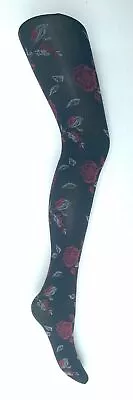 £5.99 • Buy Women's Tights- Red Or White Rose Pattern Tights- 