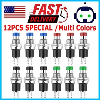 12Pcs Universal 1A 250V AC 2 Pins SPST Momentary Push Button On Off Micro Switch • $8.49