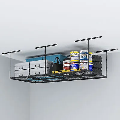 FLEXIMOUNTS Overhead Adjustable Heavy Duty Metal Garage Ceiling Storage Shelves • $139.99