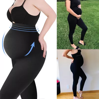 Pantalones De Maternidad Ropa De Mujer Embarazada De Cintura Alta Delgada Suave • $21.79