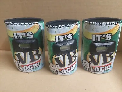 3 Victoria Bitter VB Its VB O-Clock ! Neoprene Can Stubby Coolers Holders • $29.99