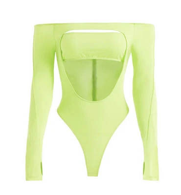 £92 • Buy Mugler X H&M Cut Out Body Blouse Acid Green UK 8 EU 36