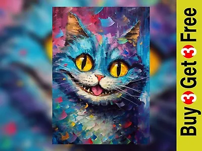 Cheshire Cat - Alice In Wonderland Inspired Oil Painting Print 5  X 7  • £4.49