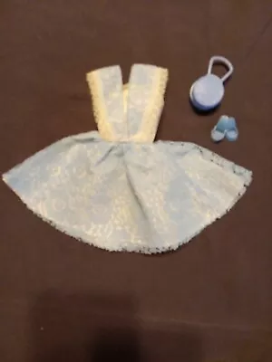 Vintage Miss Suzette Barbie White Sateen Dres With Lace Overlay • $29.99