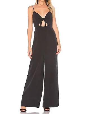 Mara Hoffman Womens Sleeveless Cutout Wide Leg One Piece Jumpsuit Size 0 Black • $98