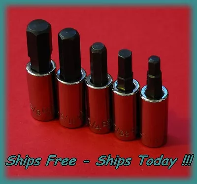 Craftsman 1/4  Drive 5 Piece Hex Allen Key Bit SAE Socket Set Standard STD • $11.99