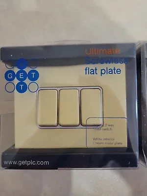 Ultimate Screwless Metal Flat Plate 3 Gamg 2 Way 10AX Switch • £9