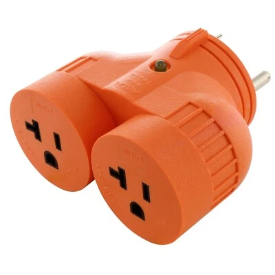 $22.95 • Buy 30A 125V NEMA TT-30 Male Plug To 2 20A 125V NEMA 5-20 Female Connectors Adapter