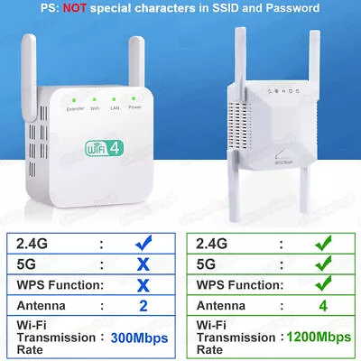 Mobile Phone Signal Booster 1200Mbps 5G 2.4G Dual Band WIFI Range Amplifier • £7.99