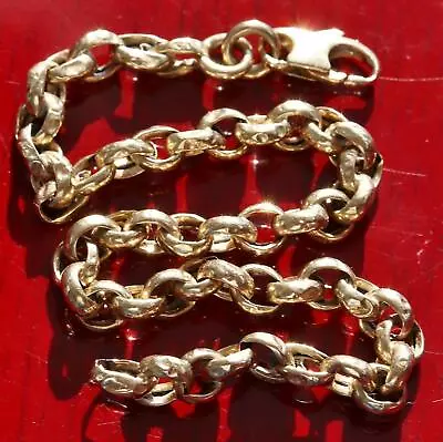 14k Yellow Gold Charm Bracelet 7.5  Rolo Link Vintage Handmade 4.3gr N2718D • $1020