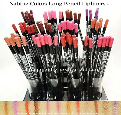 Nabi Long Pencil Lip Liner Set - Burgundy Pink Brown Red... Set Of 12 PCs • $11.69