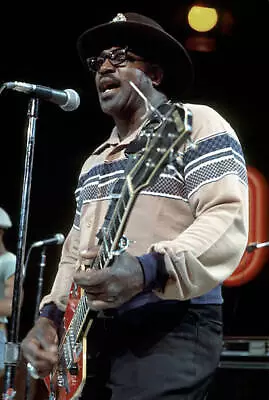 Guitarist Bo Diddley Plays His Gretsch Electric Guitar 1976 Old Photo 2 • $5.79