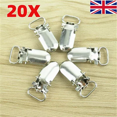 Metal Dummy Clip Unisex Braces Suspender Clips Baby Soother Chain Holder UK • £3.65