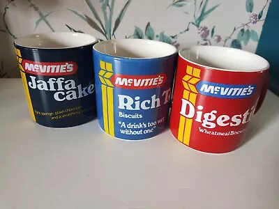 3x Mcvities Jaffa Cakes Digestives Rich Tea Mugs Vintage 1980’s Gift Biscuits • £22.50