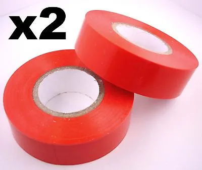 2x 20m Rolls Of High Quality PVC Insulation Tape RED • £3.89