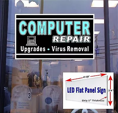 COMPUTER REPAIR Virus Removal Upgrades Led Light Box Window Sign 48 X24  • $379.95