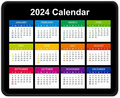 Mouse Pad 2024 Calendar Anti-Slip Rubber Mousepad With Stitched Edges For Offic • $14.88