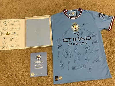 Manchester City Hand Signed Treble Winning Shirt With Official Club COA - 3 Day • £350