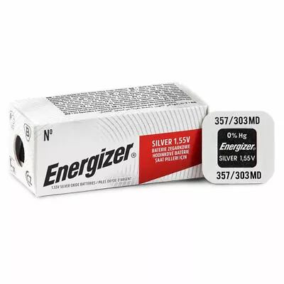 1 X Energizer Silver Oxide 357/303 Battery 1.55V D357 V357 SR44 Watch • $6.95