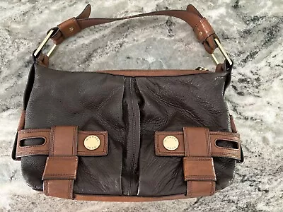 MICHAEL KORS Brown Leather Two-Tone Vintage Purse Handbag • $14.99