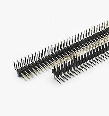 [5x] 2x40 Pin 2.54mm Right Angle Double Row Male Pin Header Connector - 90 Deg • $6.99
