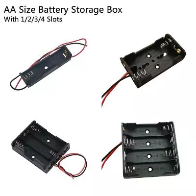 AA Battery Holder Box Storage Case Open& Closed Switch 1x 2x 3x 4x Cells • $4.86