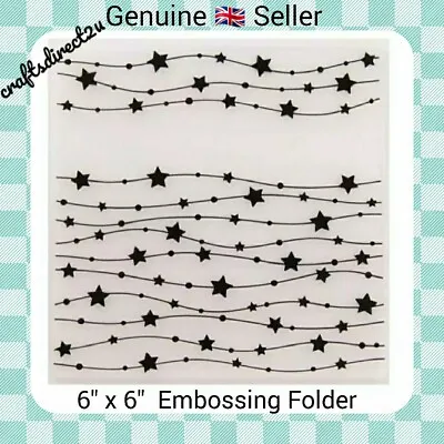 Embossing Folder - WIRY STARS - 6 X 6 Inch - 15cm X 15cm - Crafting - Scrapbook • £4.99