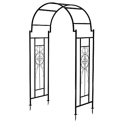 Woodside Metal Garden Arch Traditional Decorative Archway For Paths/Entrances • £79.99
