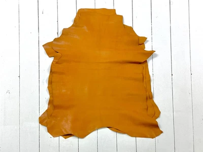 £39.99 • Buy 1mm Dyed Veg Tan Suede Sheepskin Leather Craft Half/whole Hide - Caramel Tan